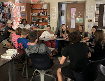 Students sitting in a circle