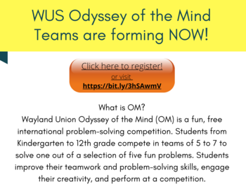 Information for joining a WUS Odyssey of the Mind Team