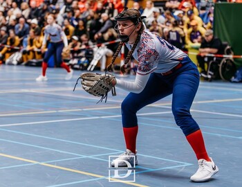 Shelby VanHouten playing for the USA Pride Softball team