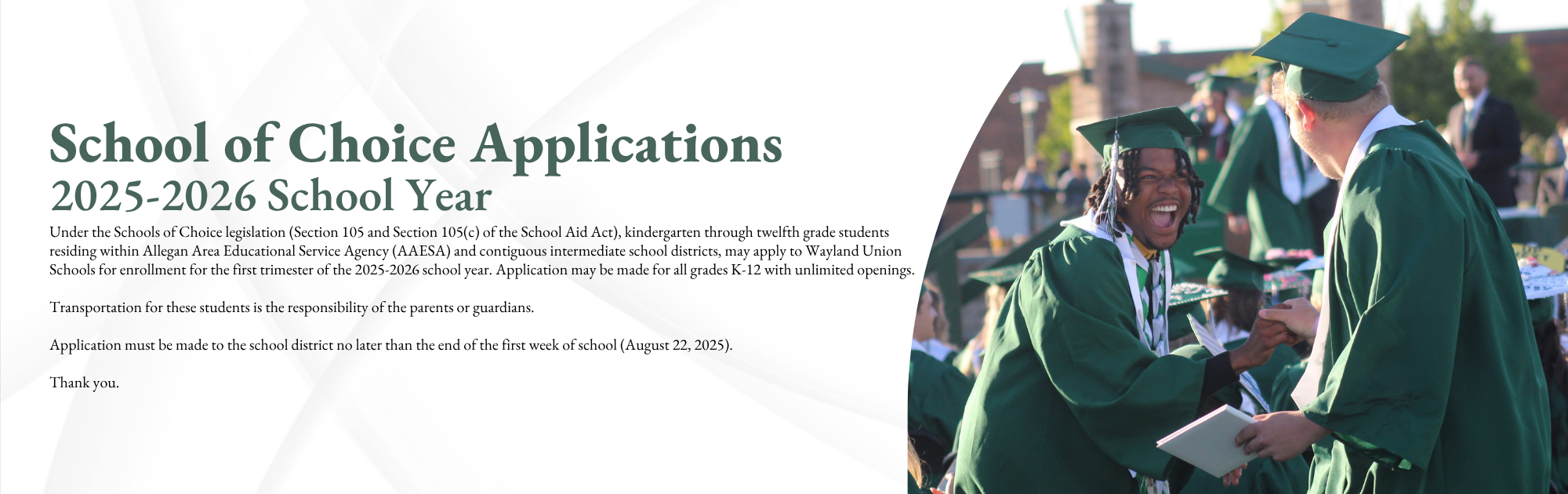 School of Choice Application Notice