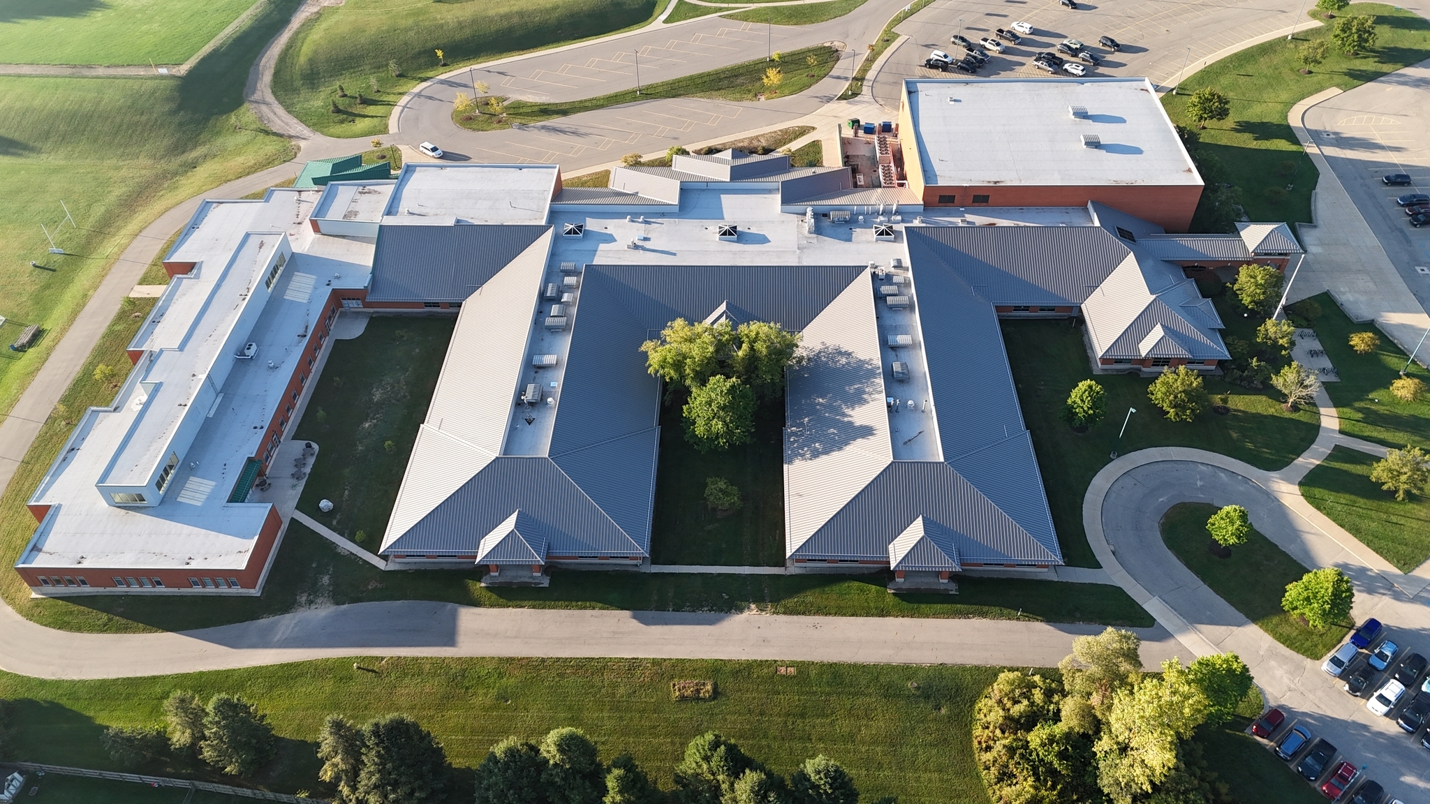 Aerial view of new MS roof