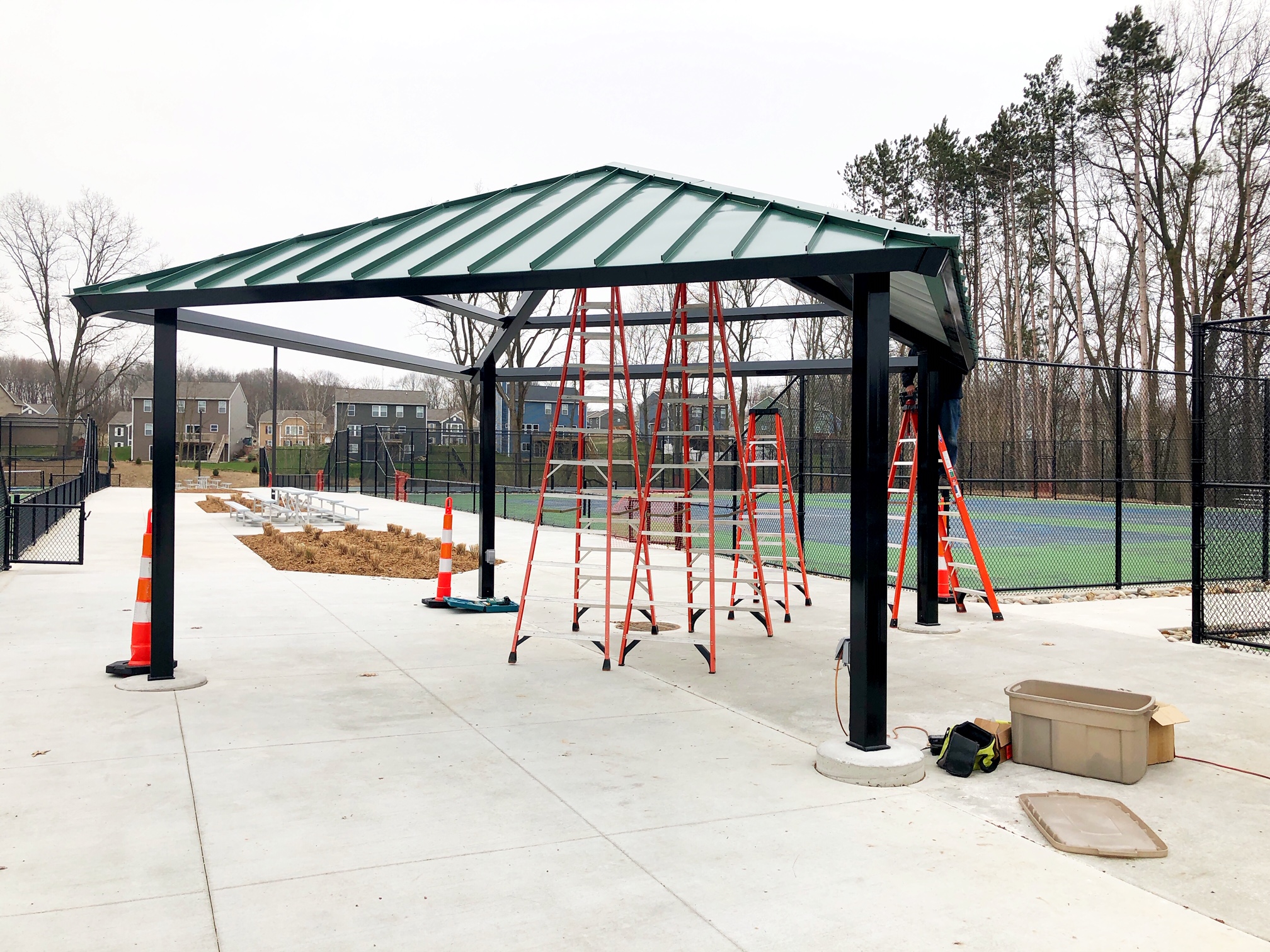 new shelter at tennis courts