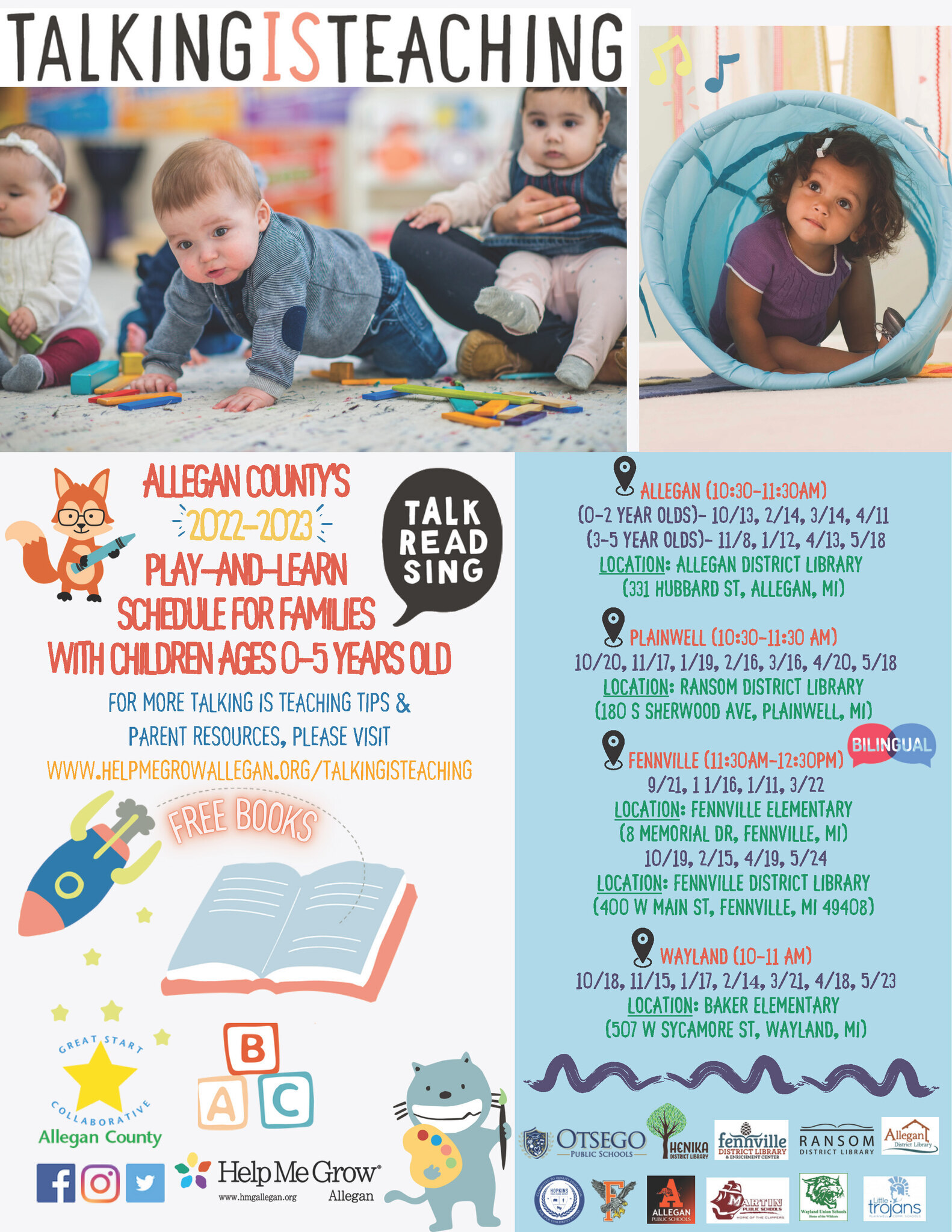 play and learn flyer